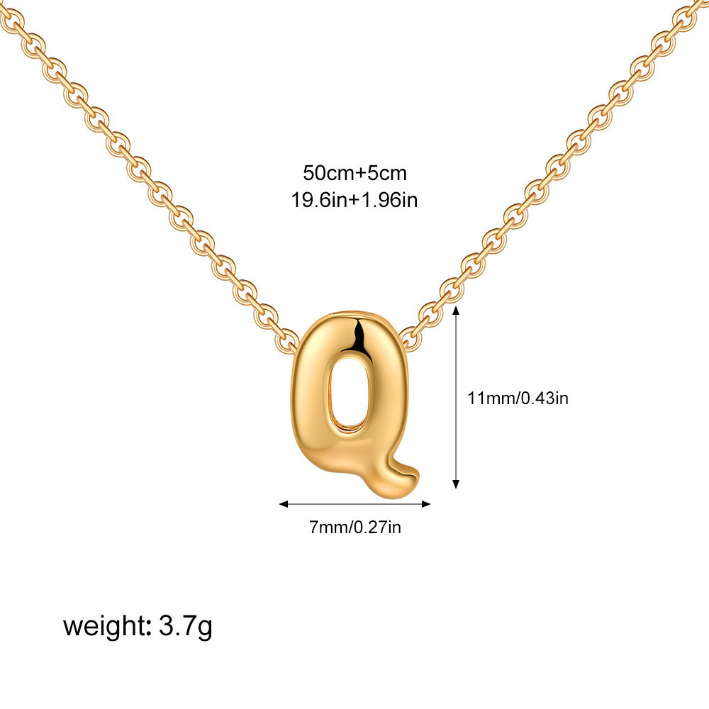Mini Initial Bubble Letter Necklace