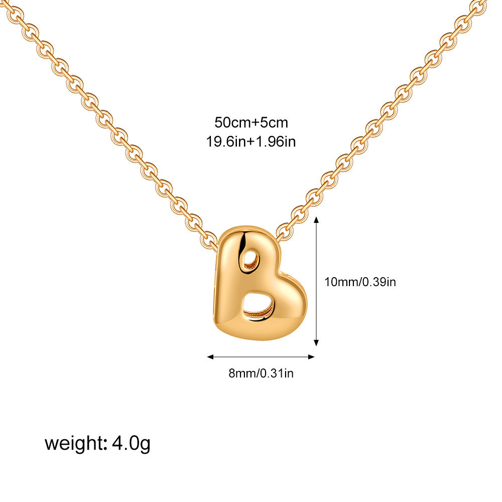 Mini Initial Bubble Letter Necklace