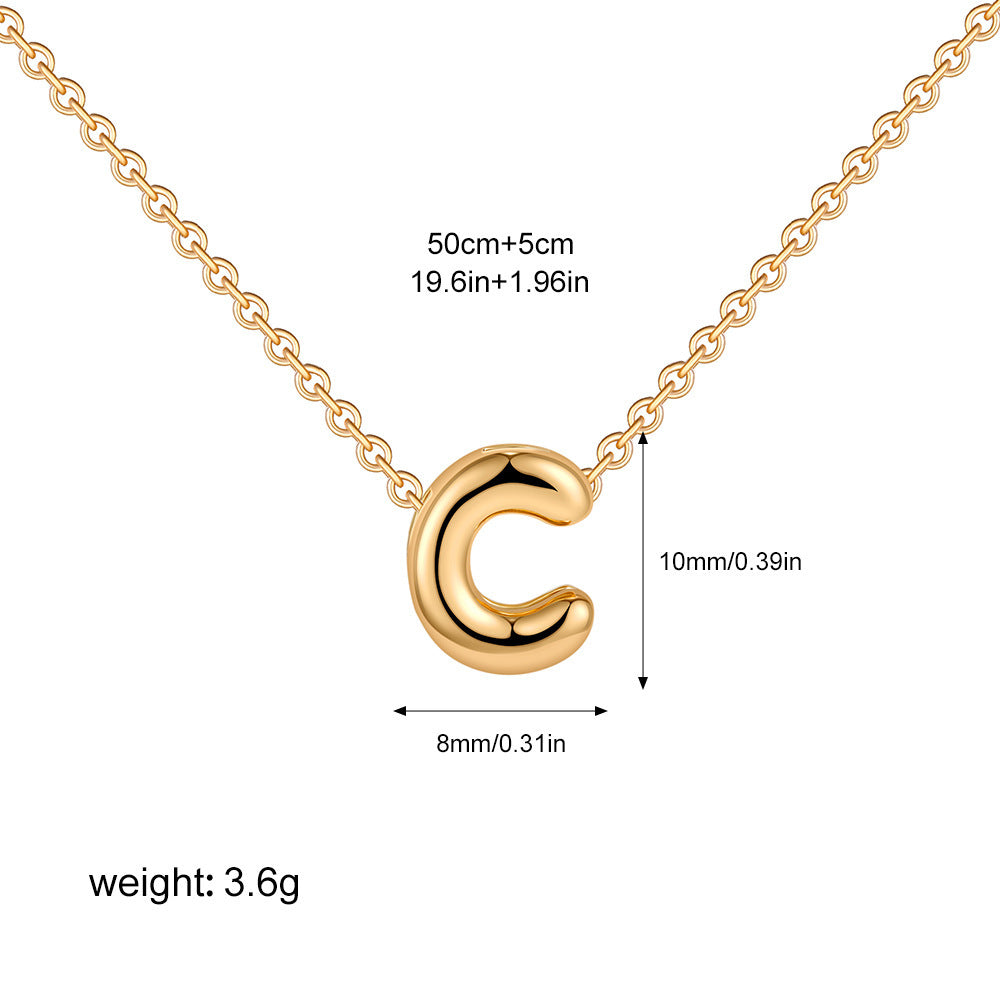 Mini Initial Bubble Letter Necklace