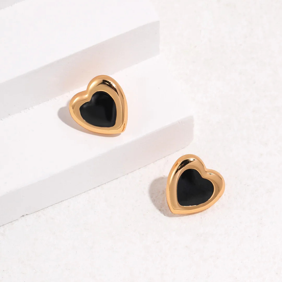 Black Agaet Love Earrings