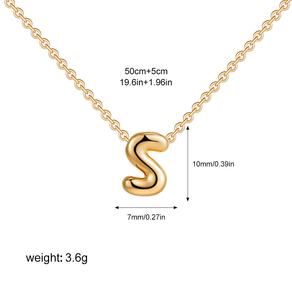 Mini Initial Bubble Letter Necklace