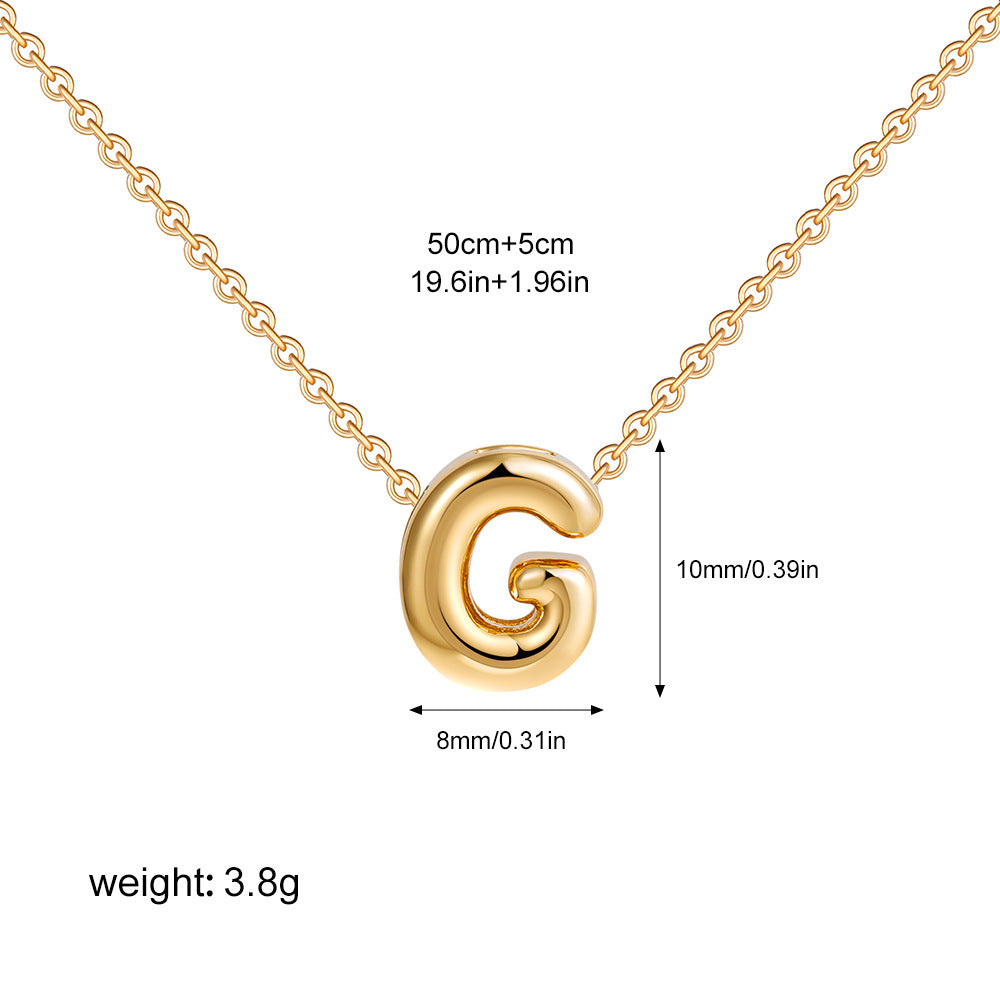 Mini Initial Bubble Letter Necklace