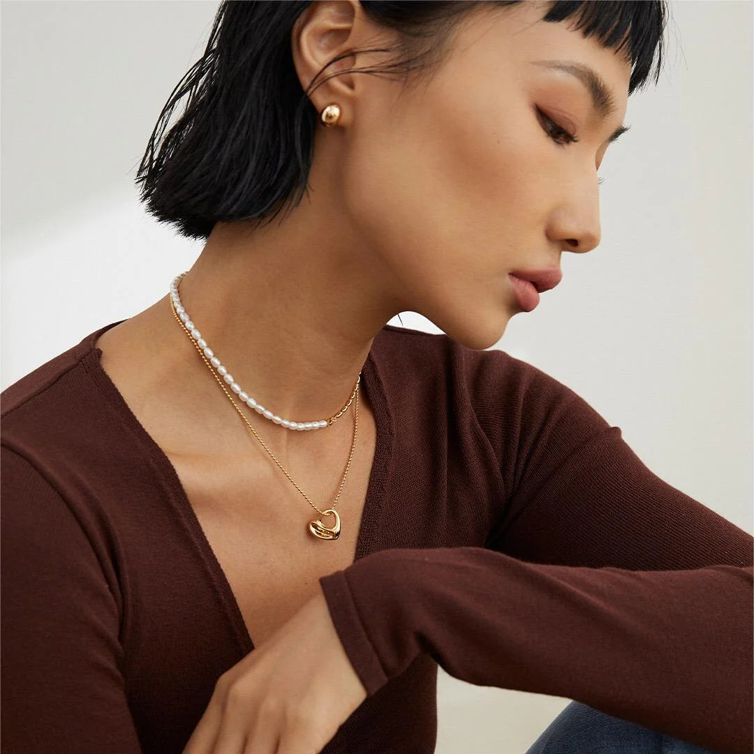 Irregular Hollow Heart Necklace