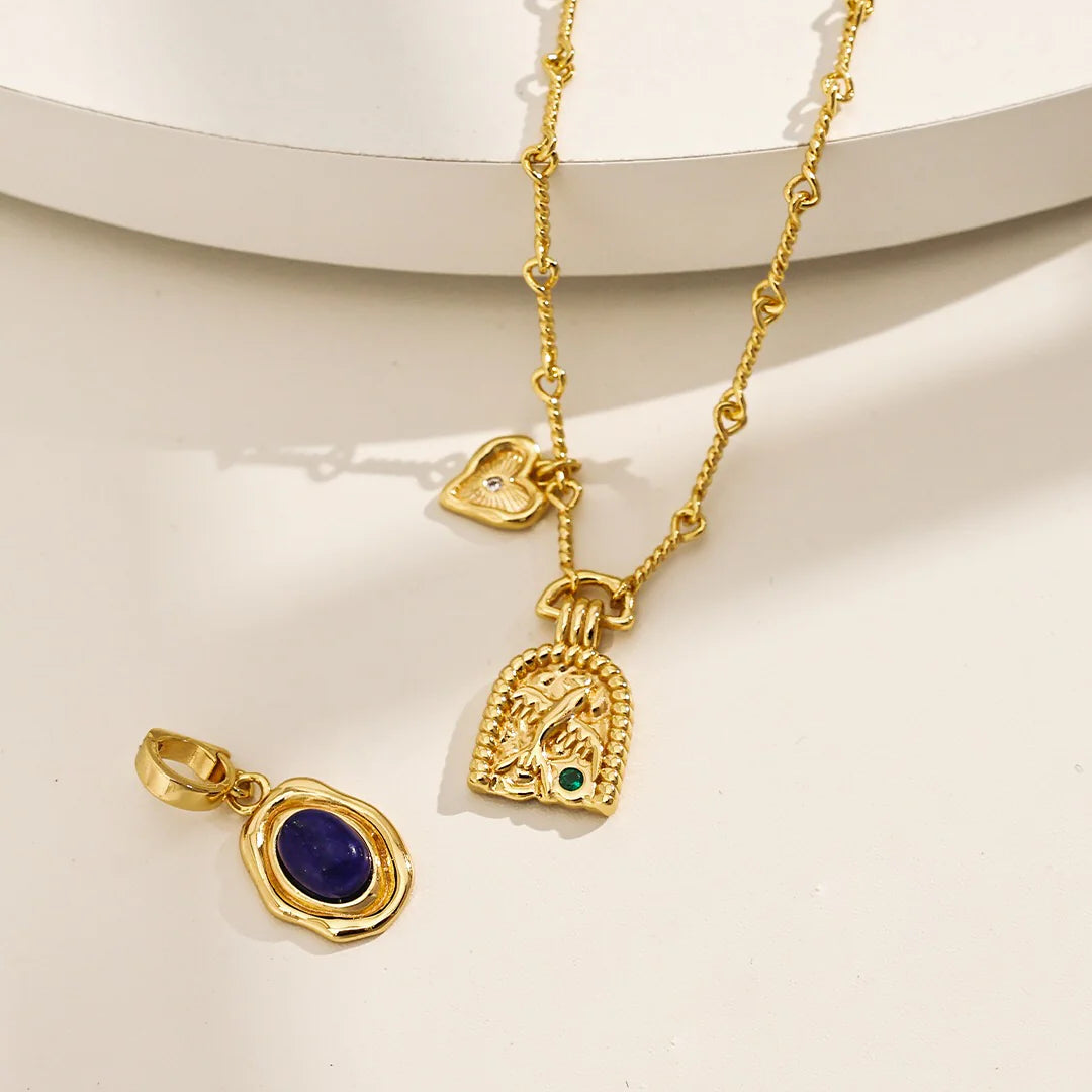 Vintage Style Love Whale Zircon Necklace