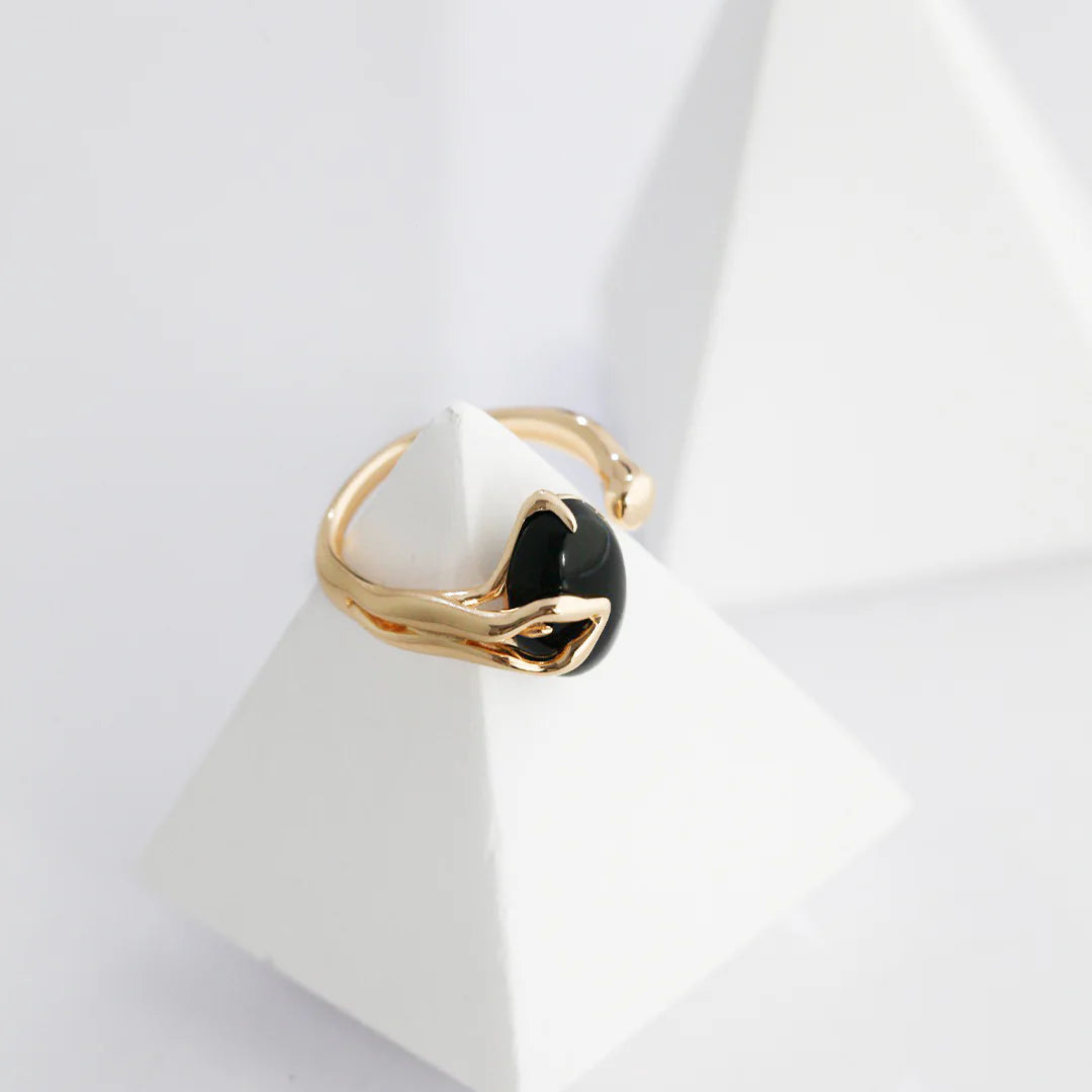 Natural Malachite Open Ring