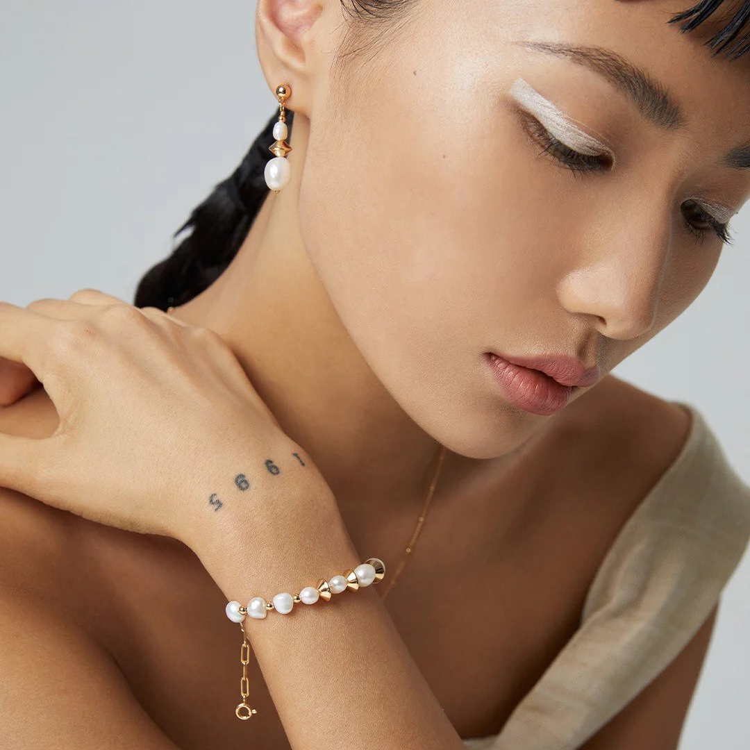 Natural Potatoe Baroque Pearl Earrings