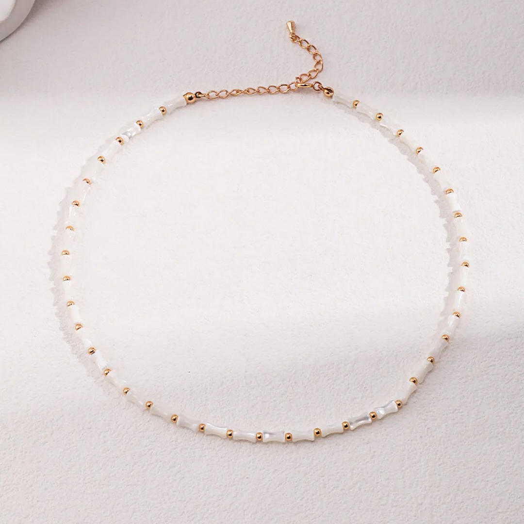 White Bamboo Choker Necklace