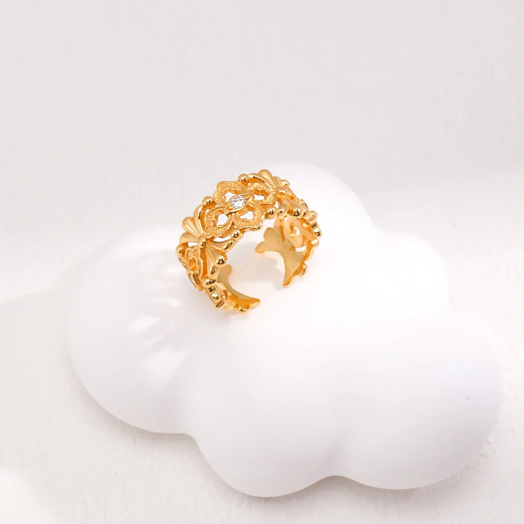Open Hollow Carved Band Ring