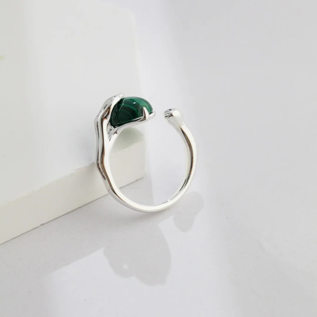 Natural Malachite Open Ring