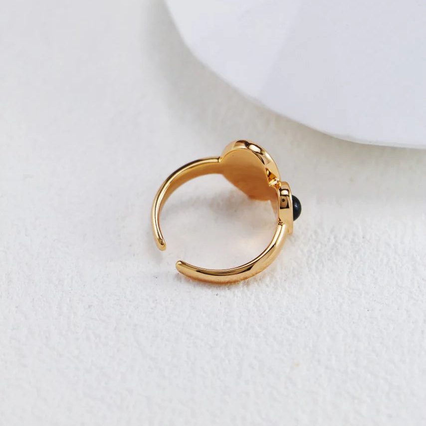 Vintage Black Agate Ring