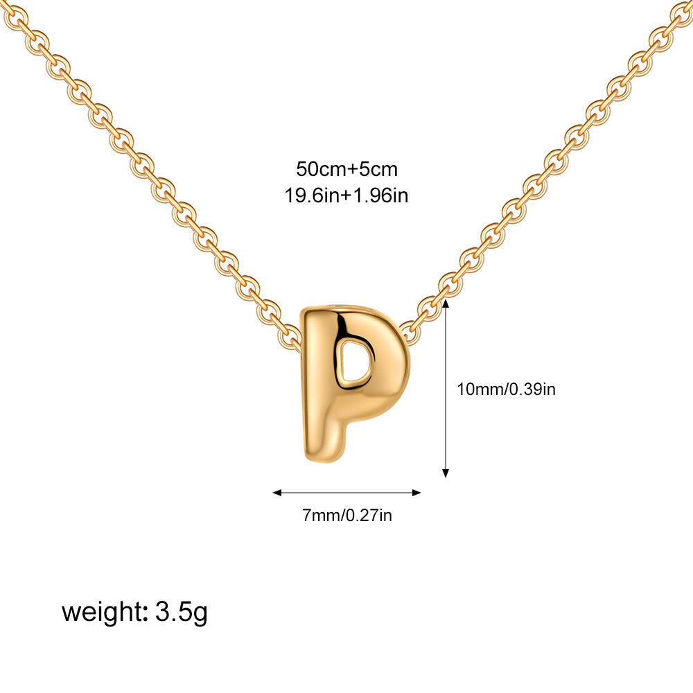 Mini Initial Bubble Letter Necklace