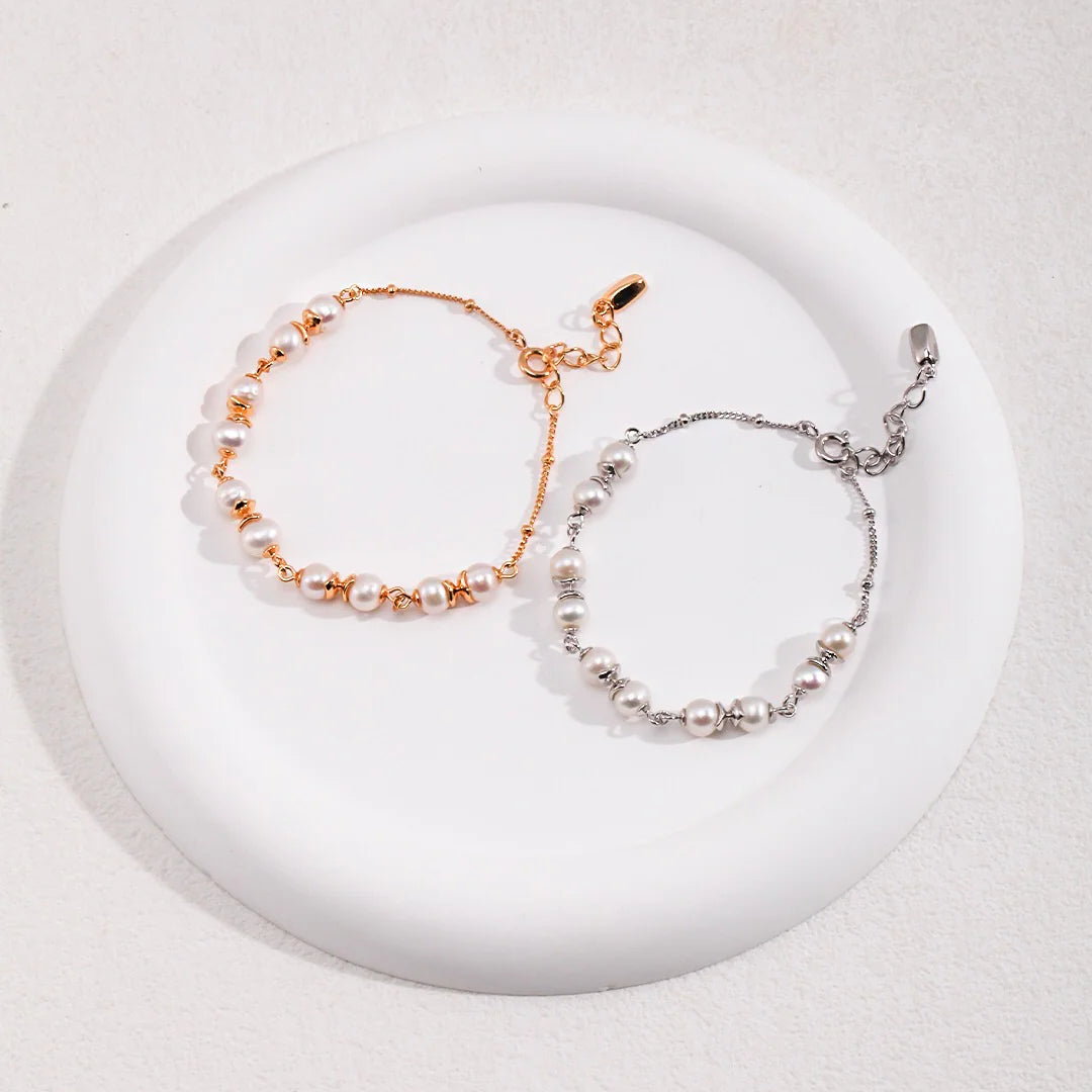 Minimalist Style Pearl Spacer Bracelet