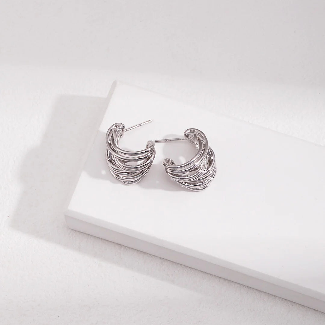 Modern Wave Hoop Earrings