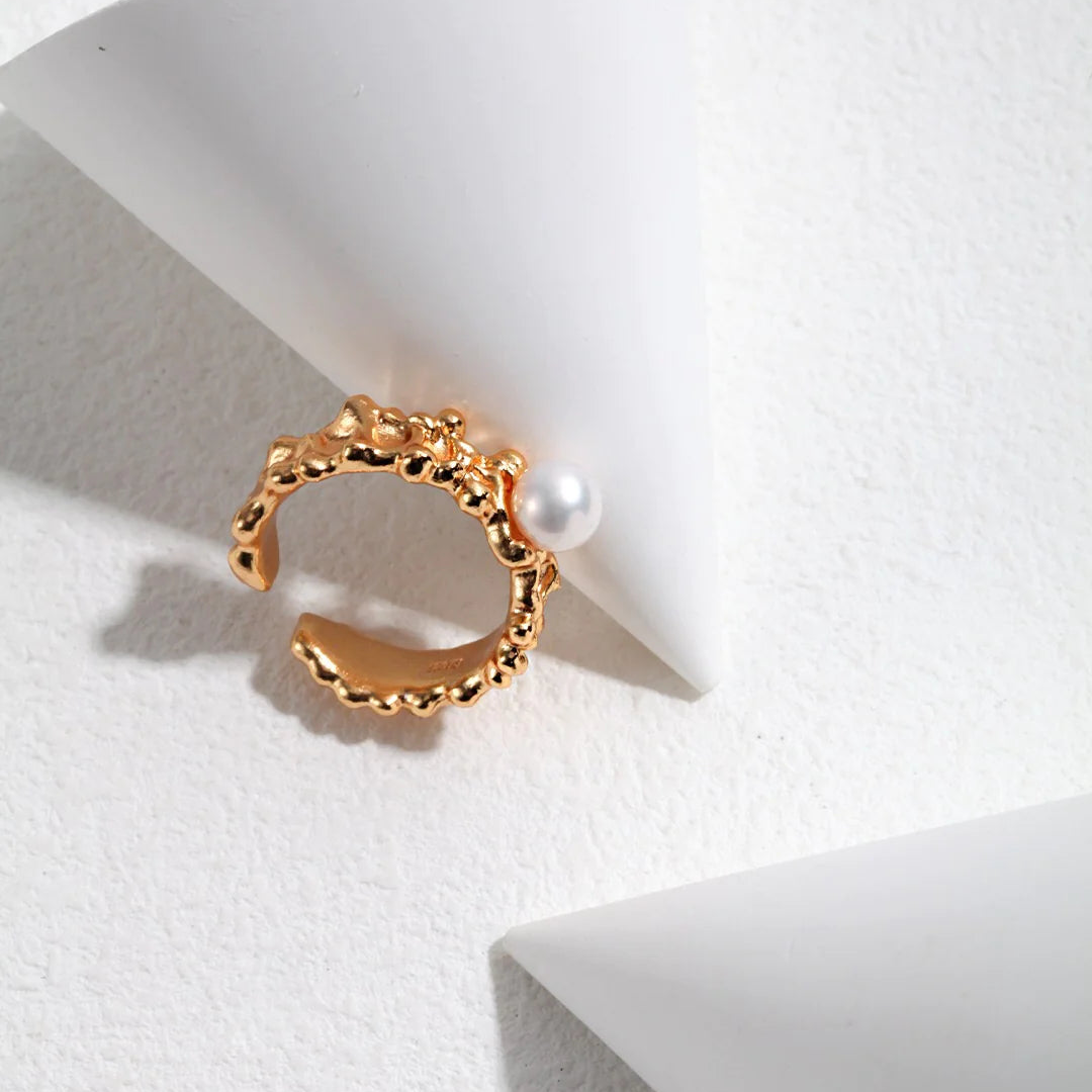 Pearl Wave Adjustable Ring