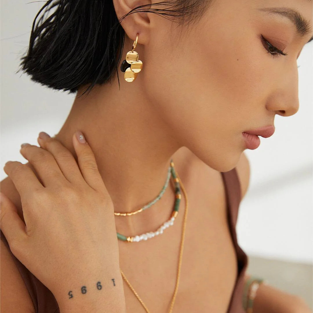 Geometric Glitter Stack Earrings