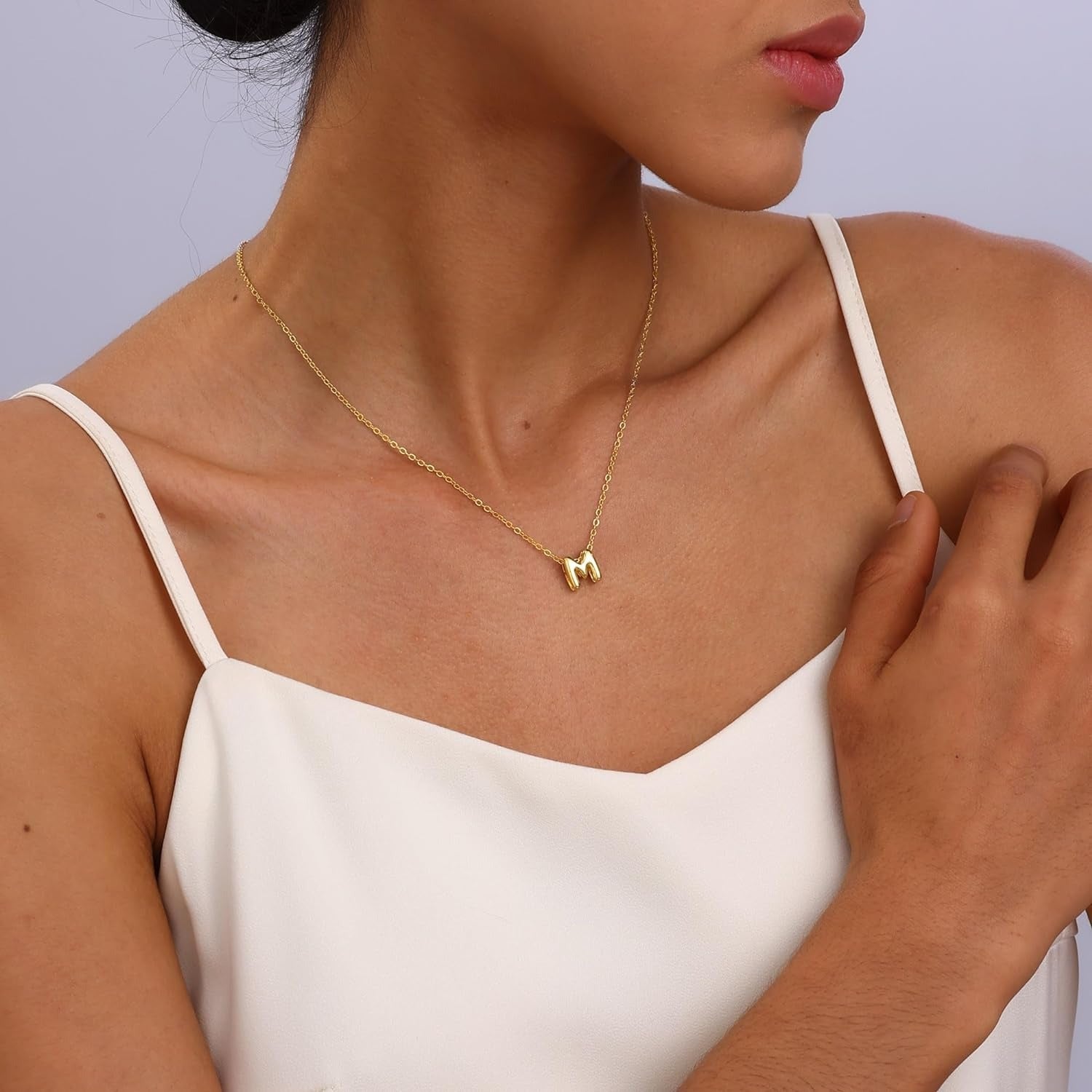 Mini Initial Bubble Letter Necklace