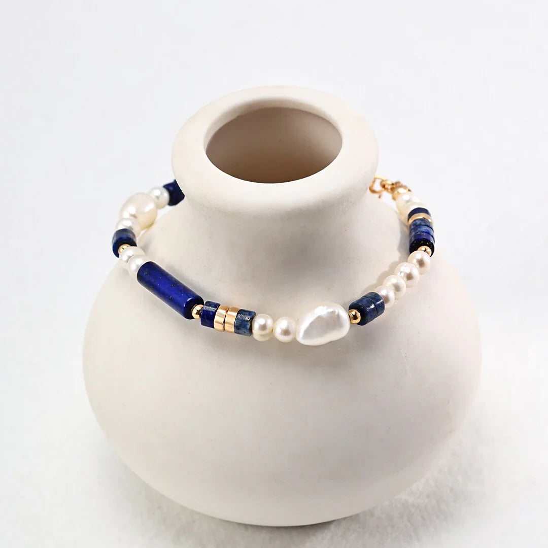 Natural Lapis Lazuli Pearl Bracelet