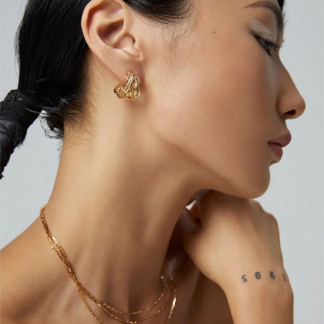 Modern Wave Hoop Earrings