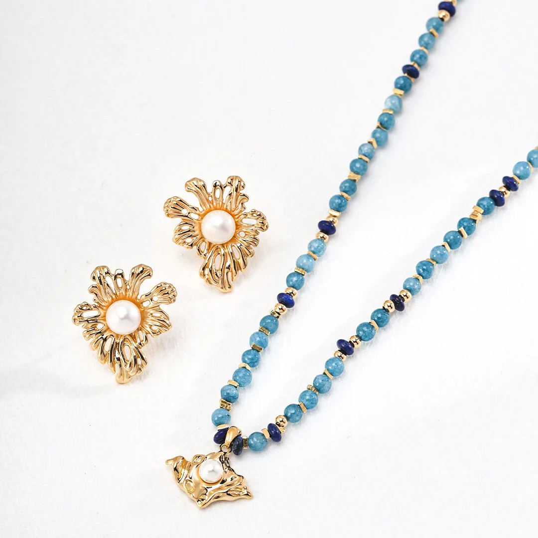 Sunflower Pearl Earrings