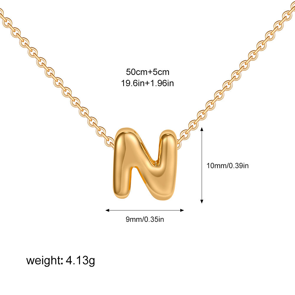 Mini Initial Bubble Letter Necklace