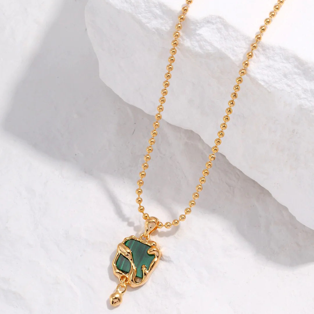 Green Malachite Pendant Necklace