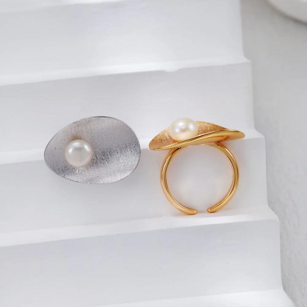 Brushed Pearl Ring