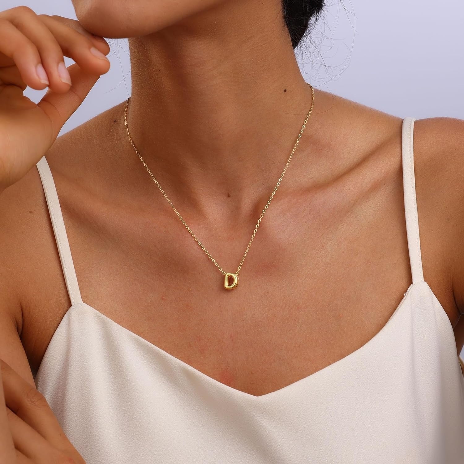 Mini Initial Bubble Letter Necklace