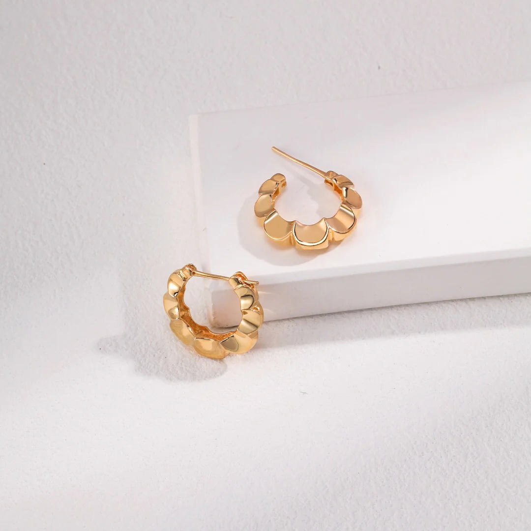 Minimalist Petal Hoop Earrings