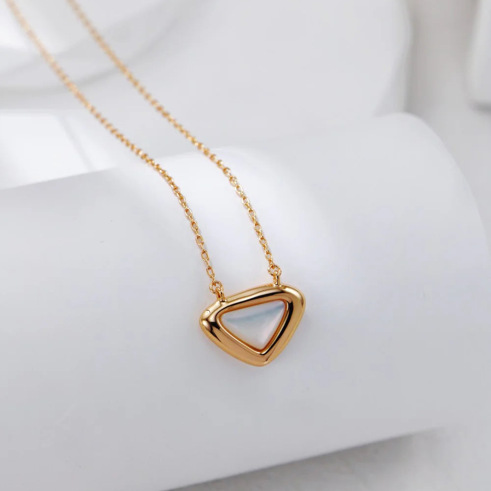 White Shell Triangle Necklace
