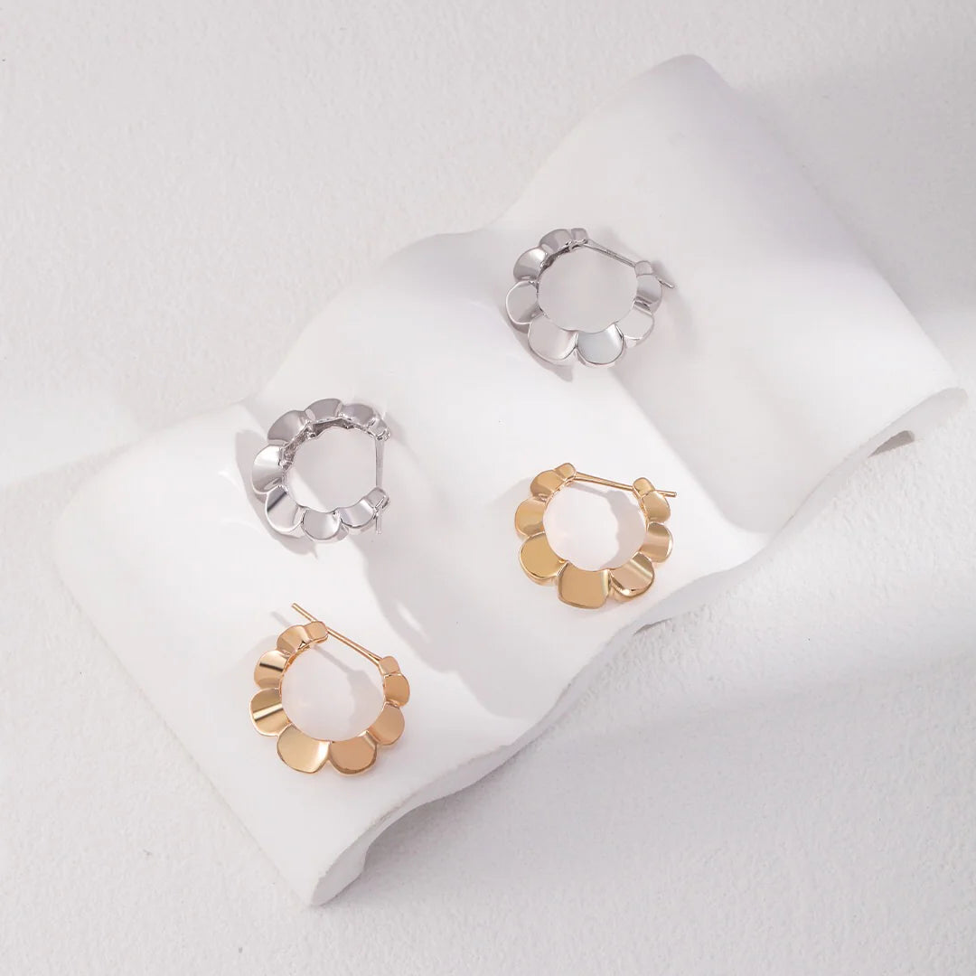 Minimalist Petal Hoop Earrings