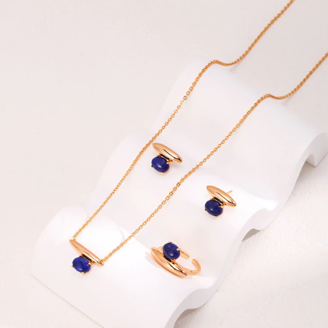 Blue Lapis Lazuli Stud Earrings