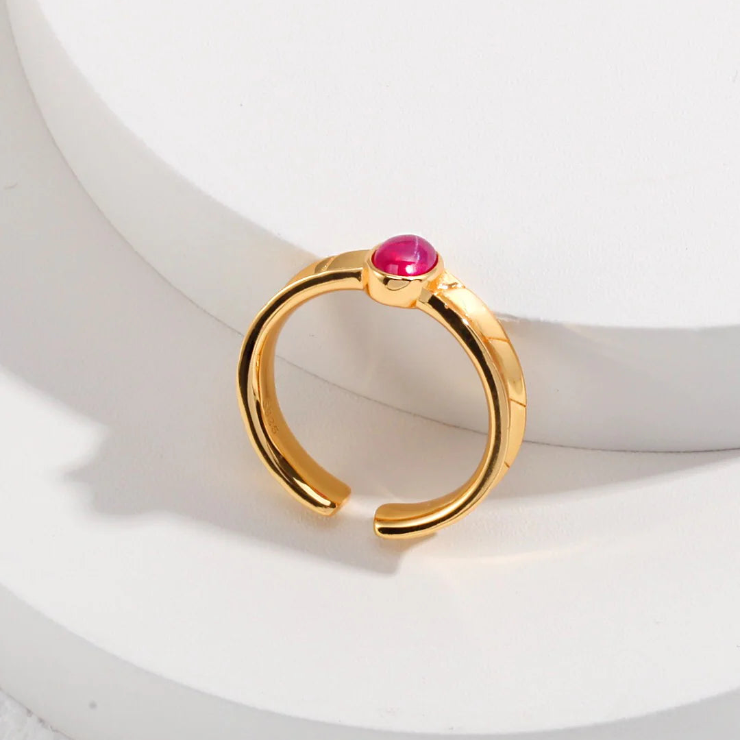 Pink Oval Shaped Zircon Ring