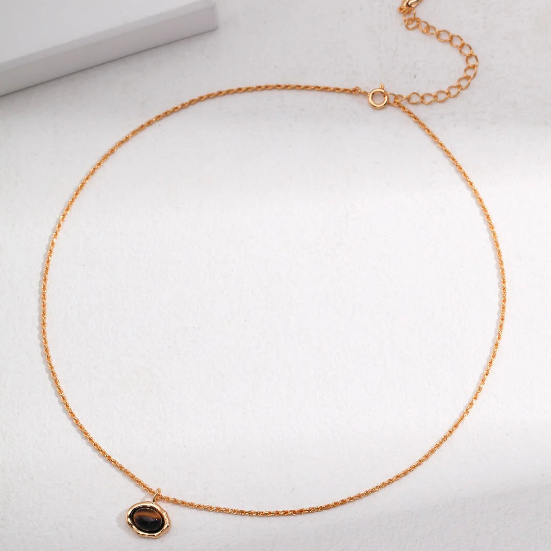 Natural Tiger's Eye / Malachite Stone Necklace