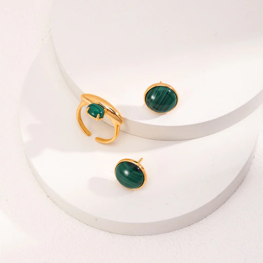 Malachite Stud Earrings
