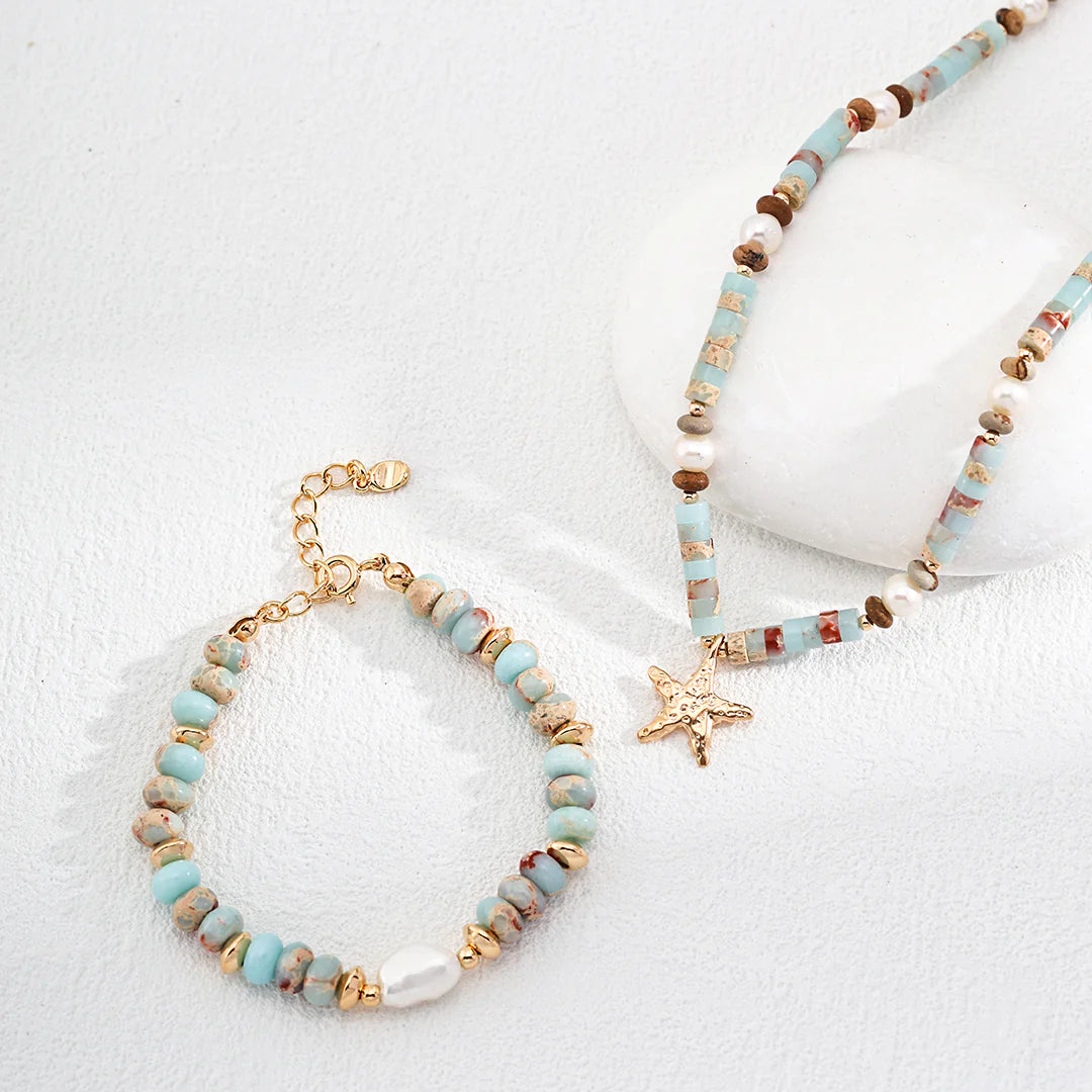 Natural Pearl Shoushan Stone Bracelet