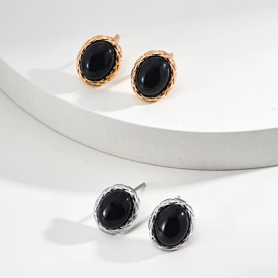 Minimalist Black Onyx Earrings