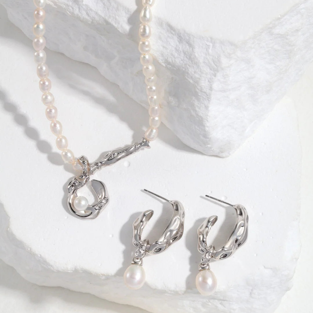 Minimalist Pearl Hoop Earrings