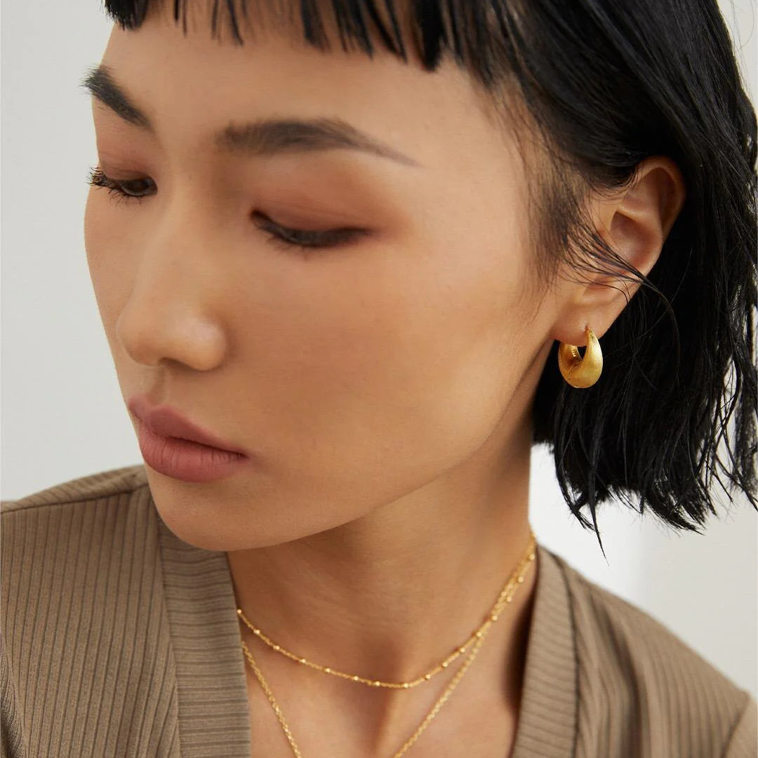 Metallic Fashionable Exaggerated Hoop Earrings